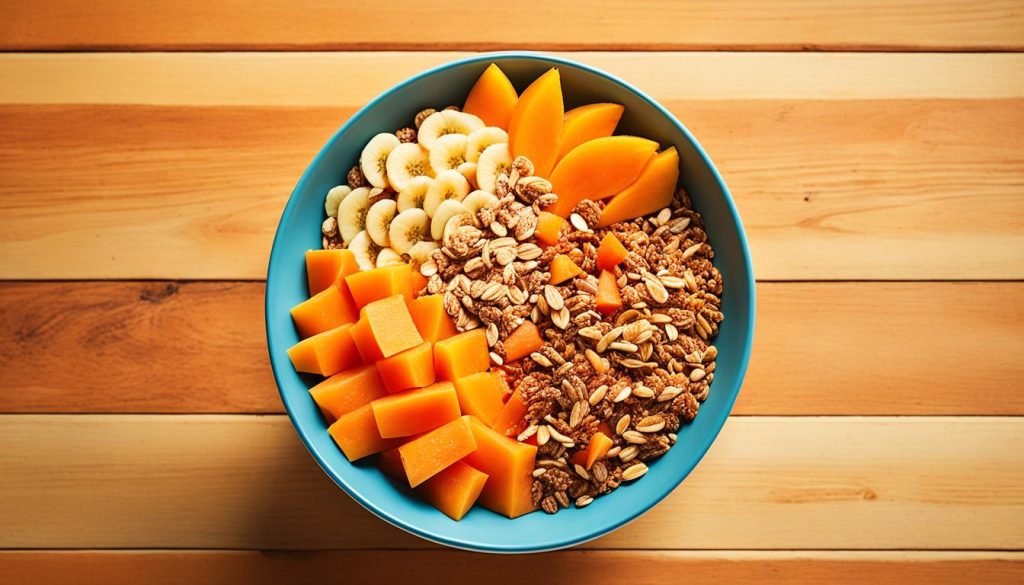 como incluir mamão com granola na dieta